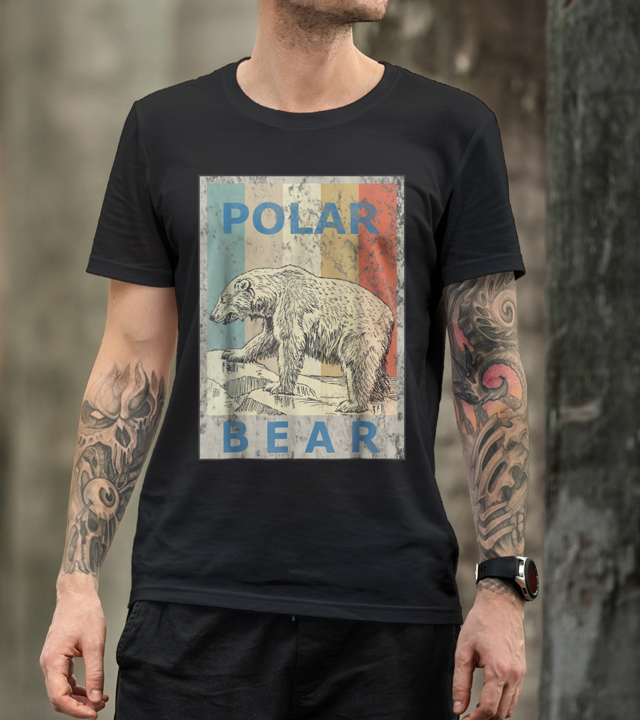 Vintage Style Polar Bear Grunge Retro Animal T-Shirt