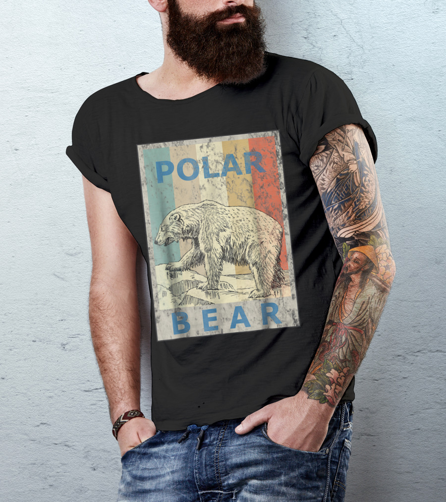 Vintage Style Polar Bear Grunge Retro Animal T-Shirt
