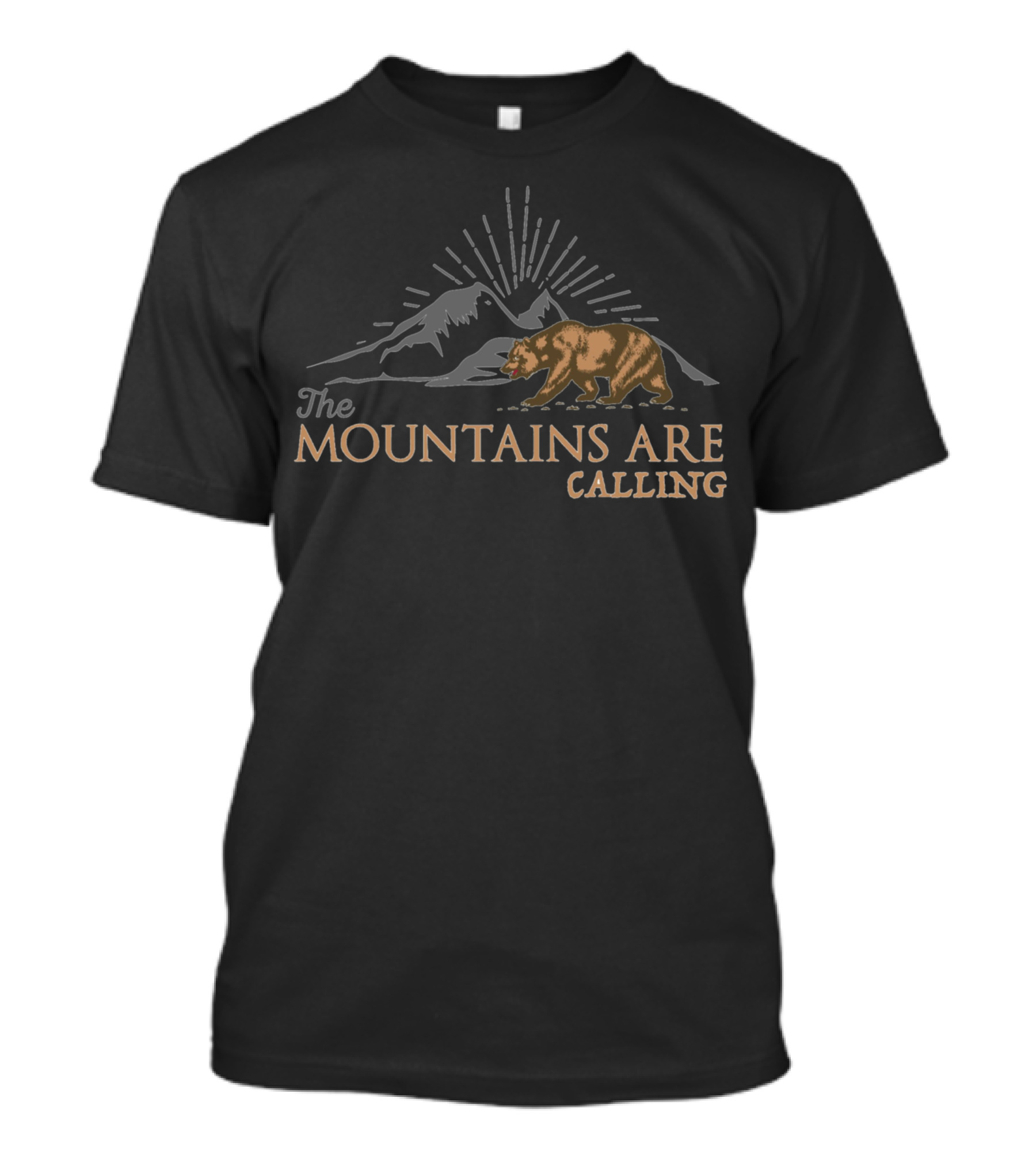 Vintage The Mountains Are Calling Bear And Peaks Outdoors T-Shirt