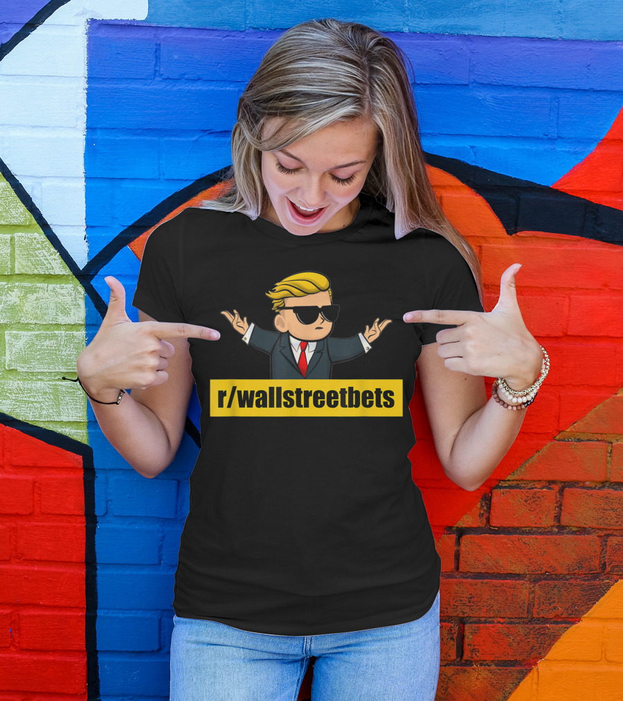 R/wallstreetbets Stonks Meme Icon With Sunglasses And Suit T-Shirt