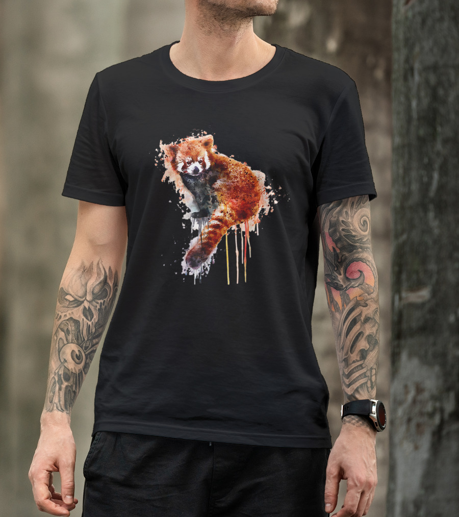 Watercolor Cute Red Panda Bear Animal T-Shirt