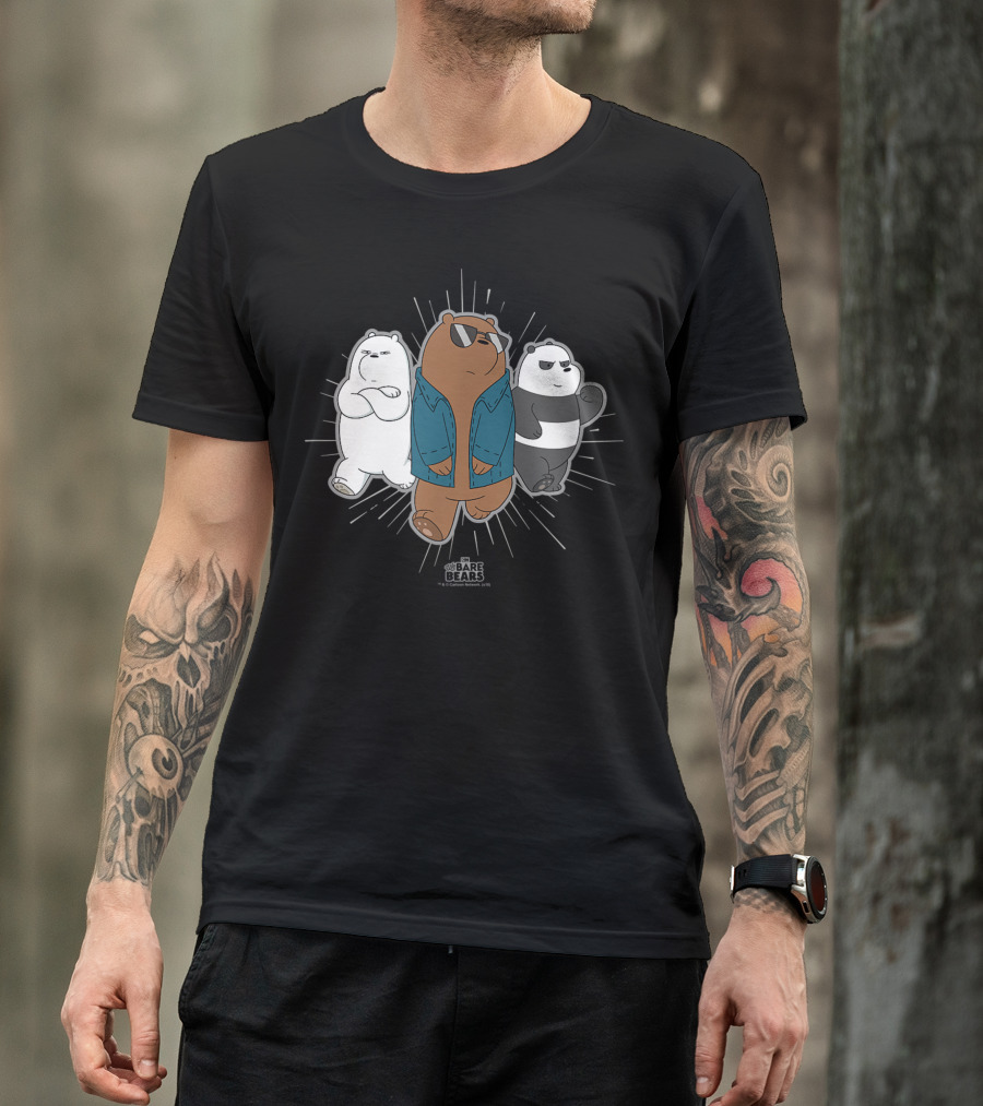 We Bare Bears Cool Style Jacket Hoodie Grizz Panda Ice Bear T-Shirt