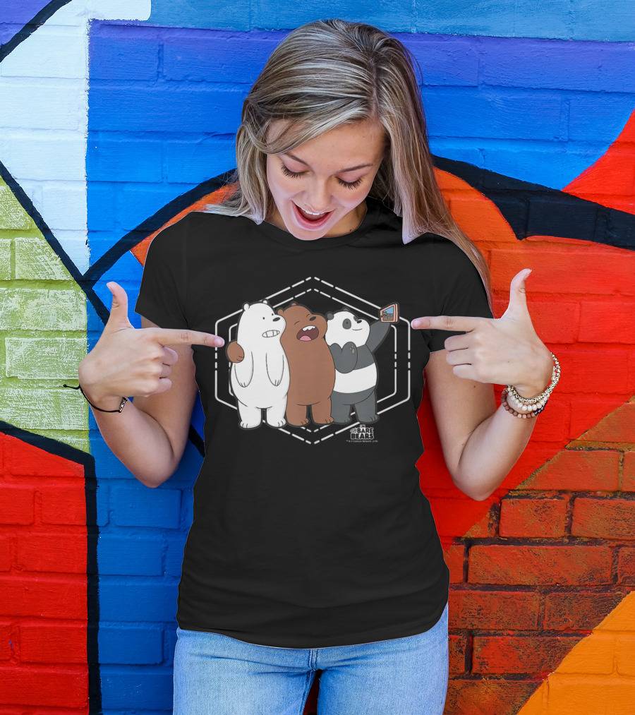 We Bare Bears Selfie Cartoon Network Grizzly Panda Ice Bear T-Shirt