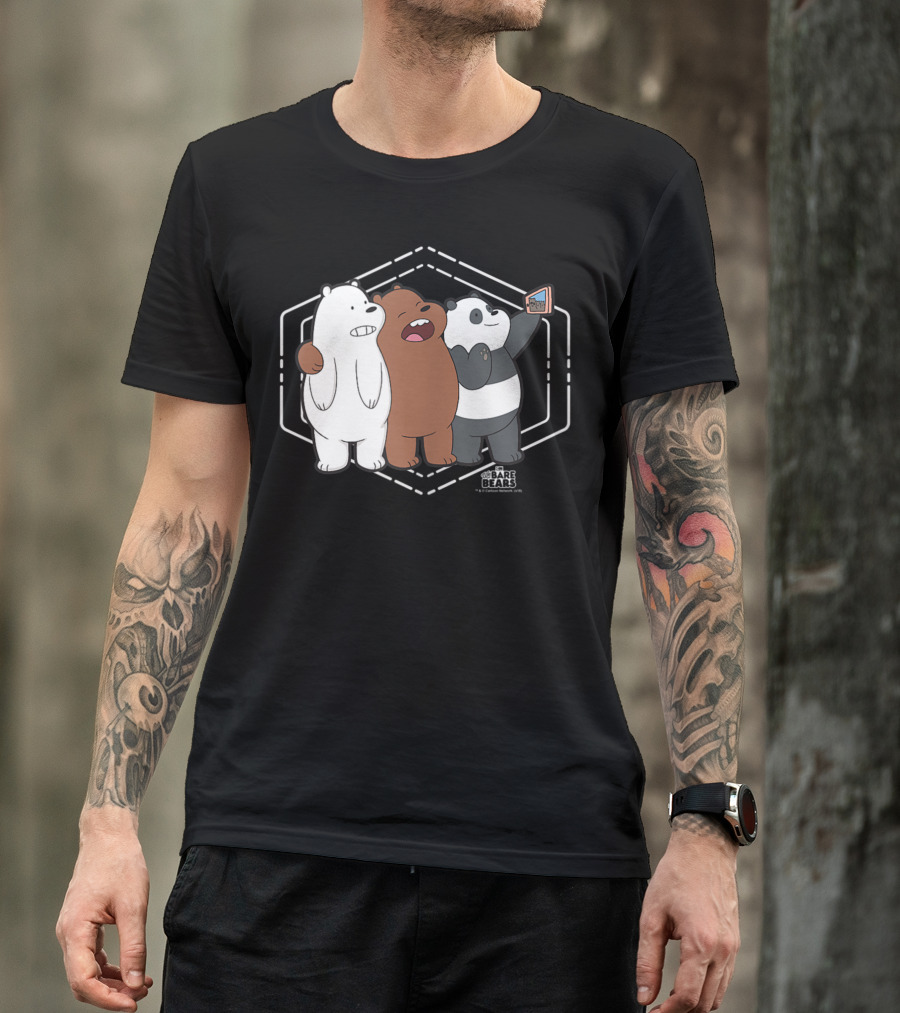 We Bare Bears Selfie Cartoon Network Grizzly Panda Ice Bear T-Shirt