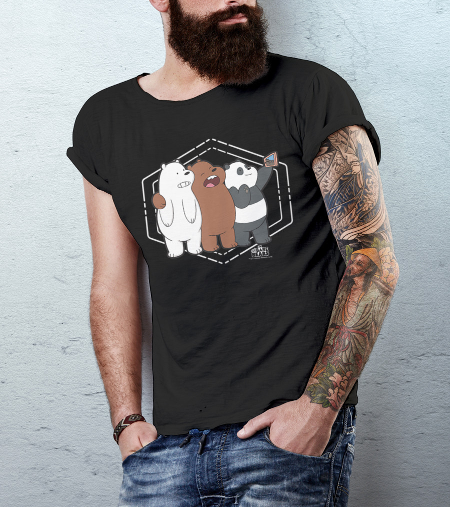 We Bare Bears Selfie Cartoon Network Grizzly Panda Ice Bear T-Shirt