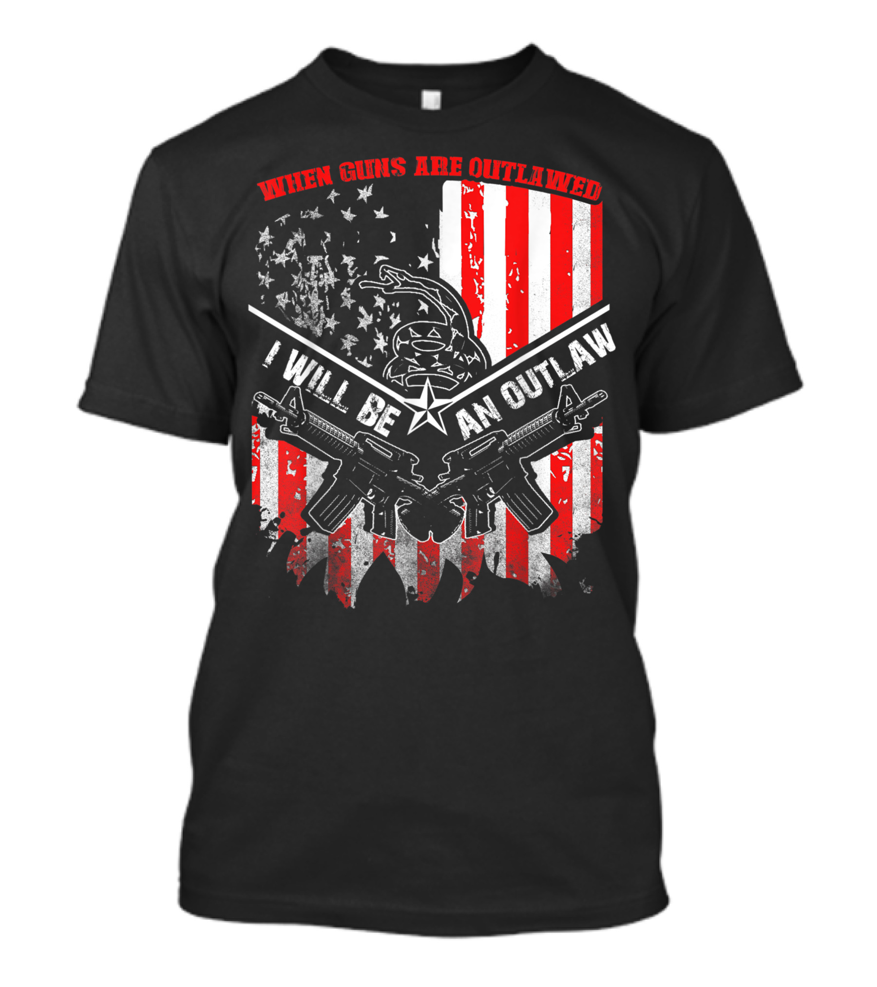 When Guns Are Outlawed I Will Be An Outlaw American Flag Guns Gadsden Snake T-Shirt