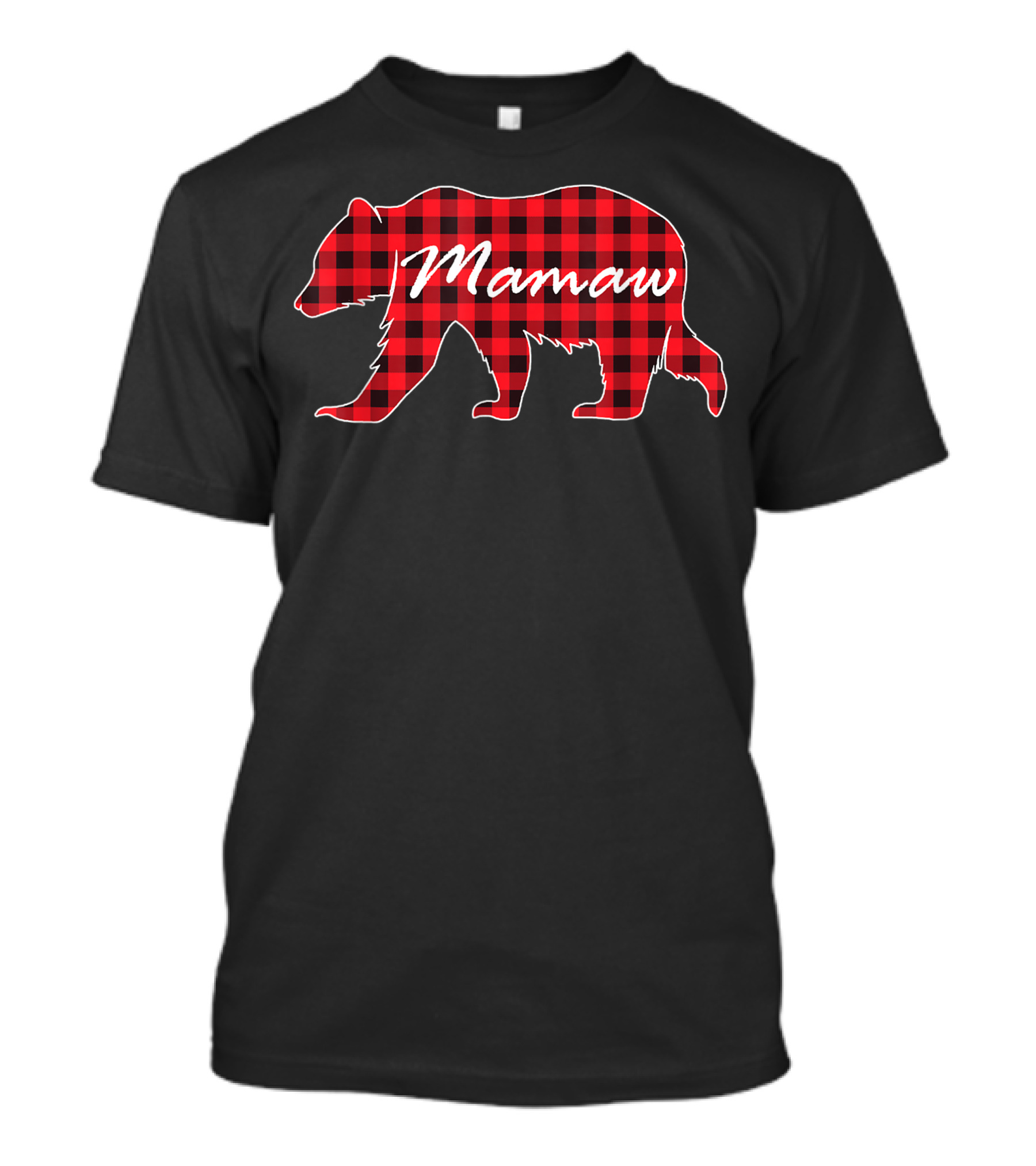 Mamaw Bear Red Plaid T-Shirt