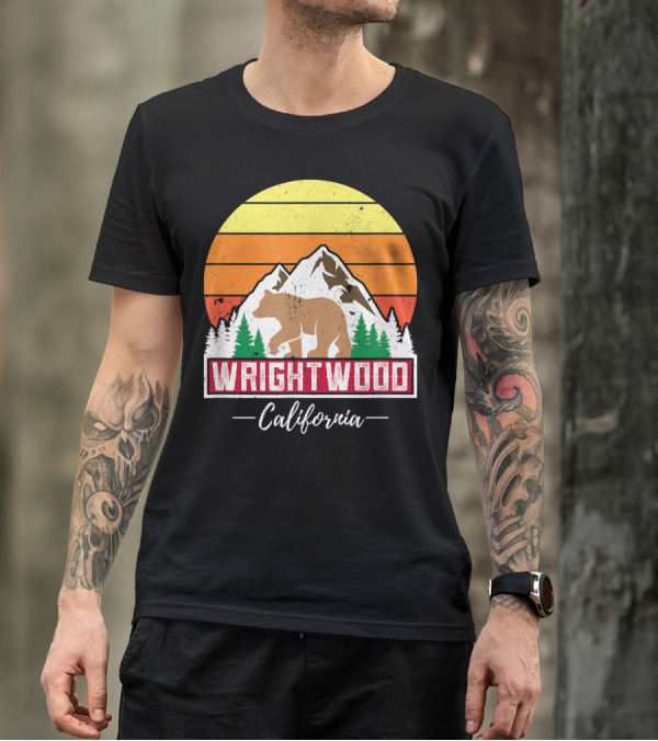 Wrightwood California Vintage Bear Mountain Sunset Family Vacation T-Shirt