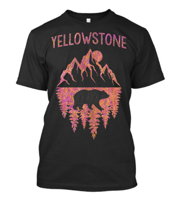 Yellowstone National Park Bear And Mountains T-Shirt