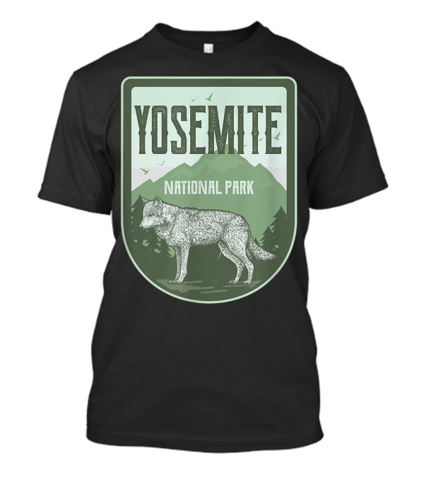 Yosemite National Park Wolf Badge T-Shirt