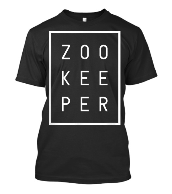 Zookeeper White Text Zoo Keeper Minimalist Bold Typography T-Shirt
