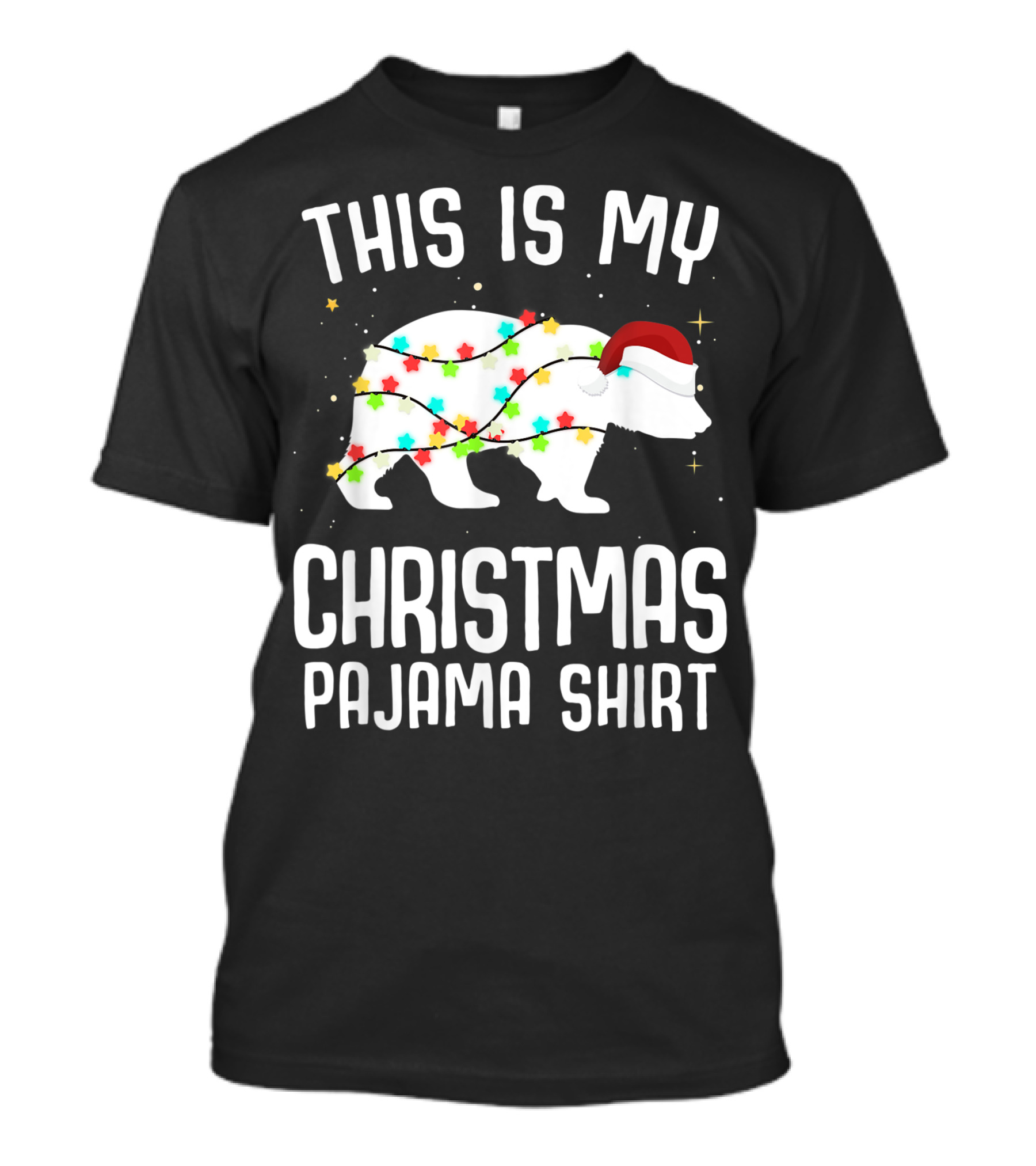This Is My Christmas Pajama Shirt Polar Bear Santa Bear Lover T-Shirt