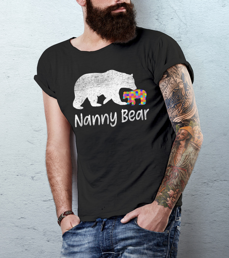 Nanny Bear Autism Awareness Support Love T-Shirt