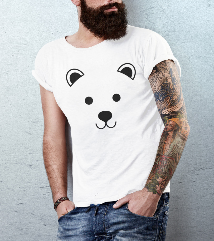 Animal Lover Cute Baby Polar Bear Face T-Shirt