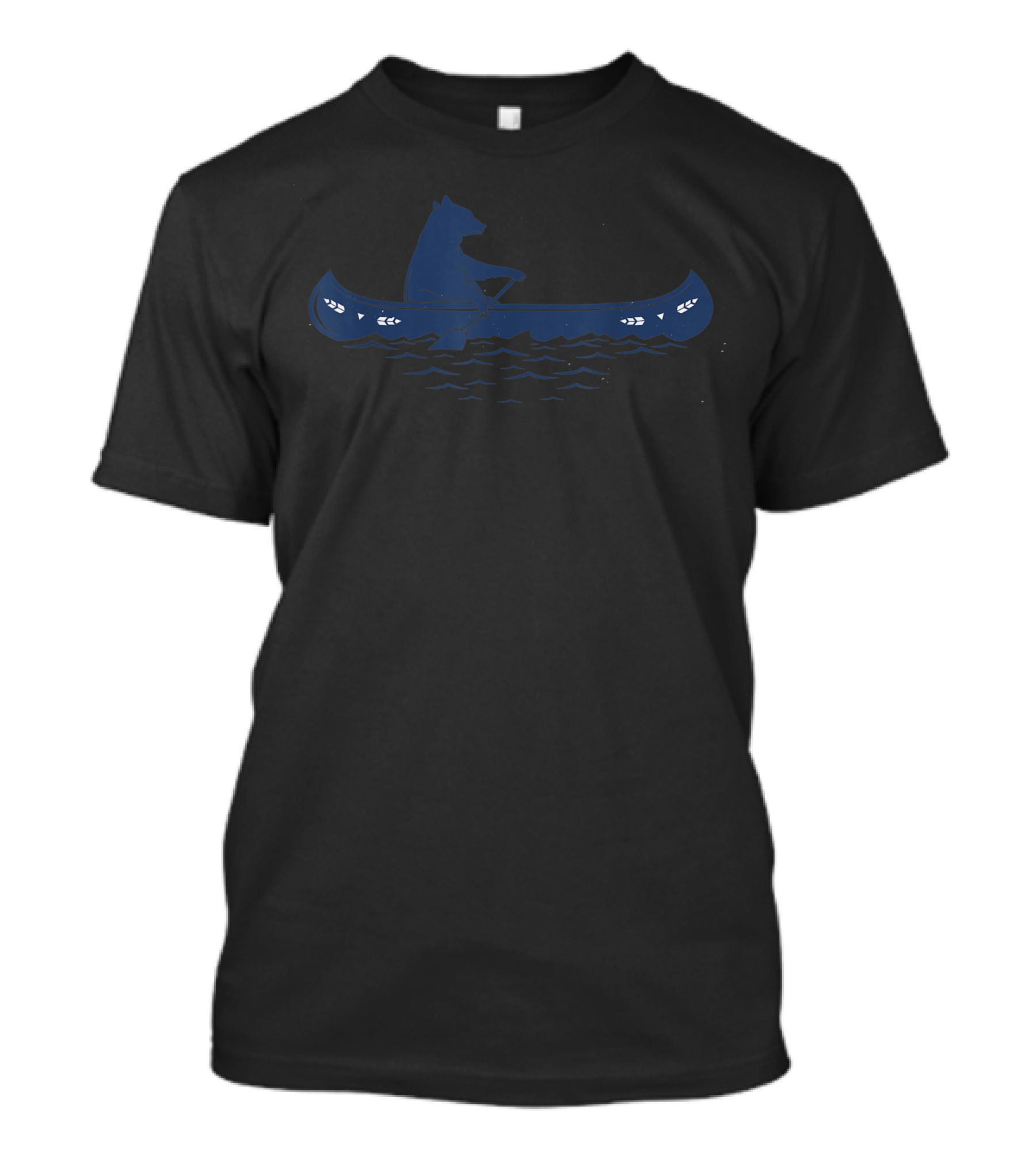 Bear Paddling Canoe Sketch T-Shirt