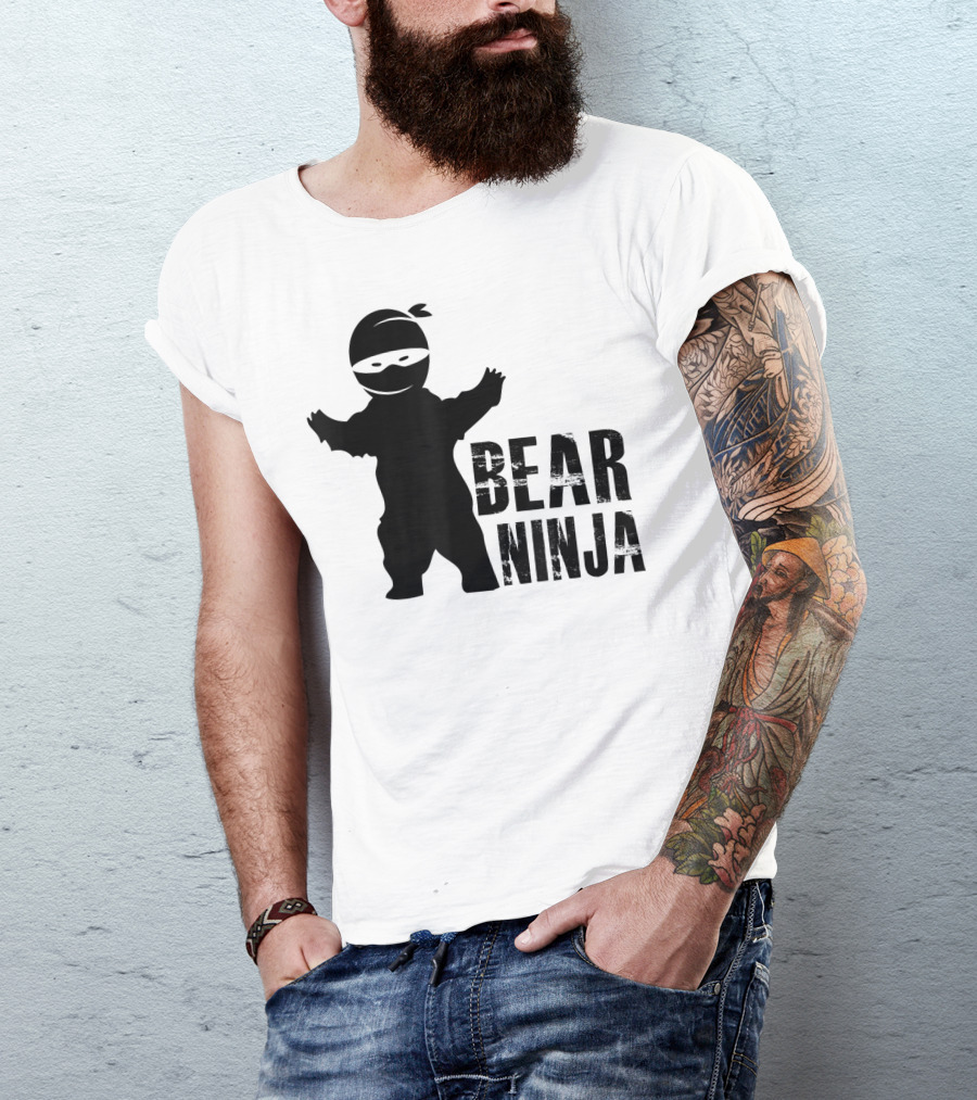 Bear Ninja Silhouette Image T-Shirt