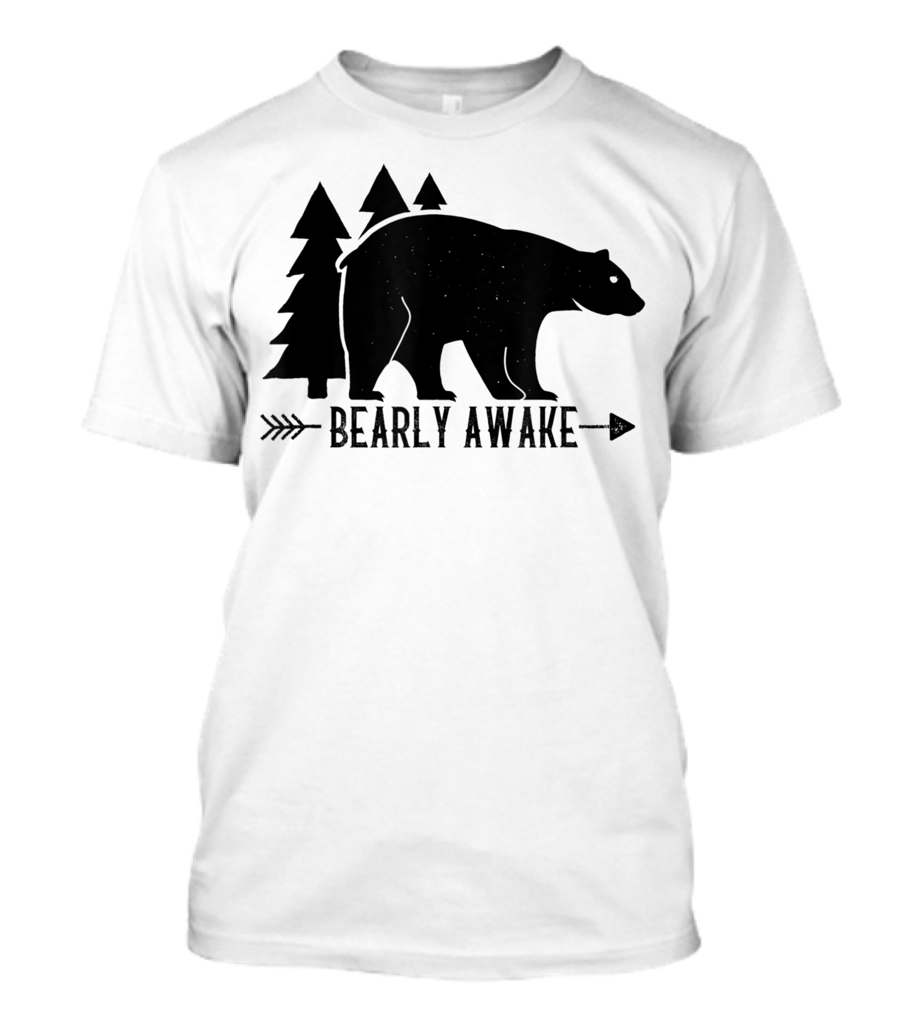 Bearly Awake Zoo Animal Pun Bear Forest Arrow T-Shirt