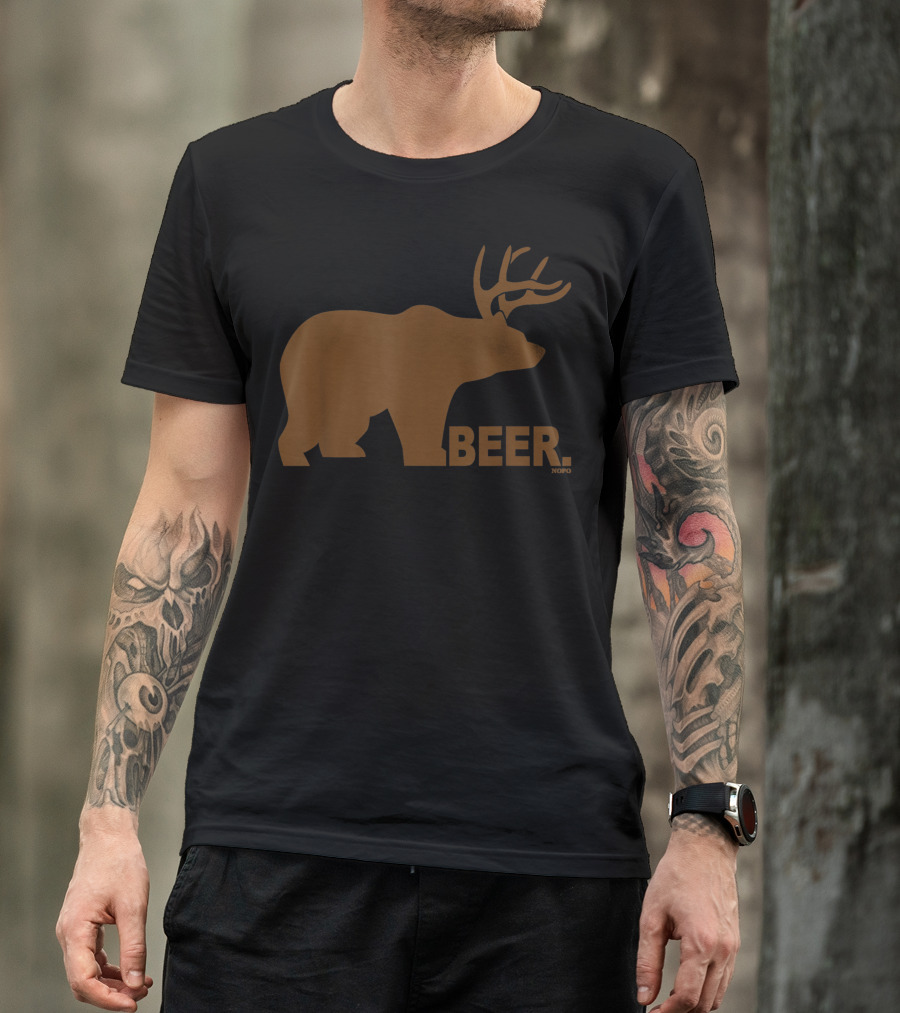 Beer Bear Plus Deer Equals Beer BEER T-Shirt