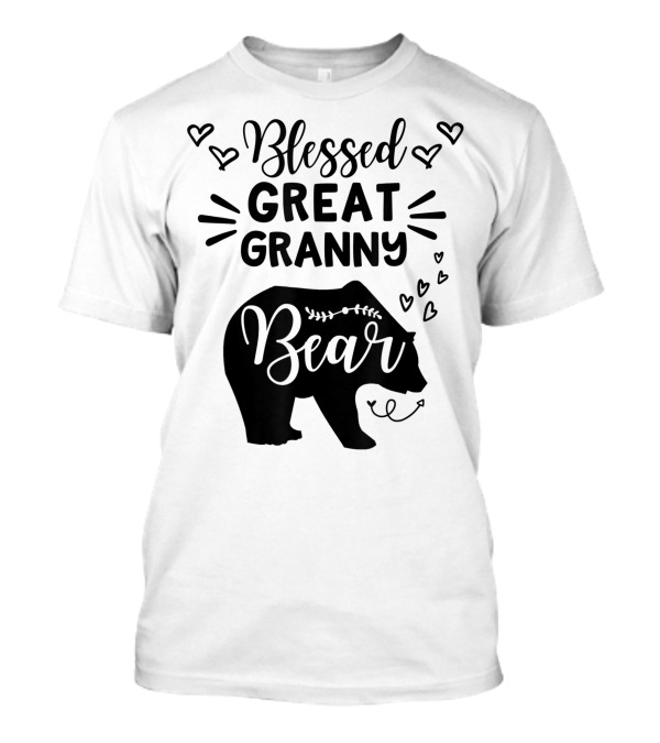 Blessed Great Granny Bear Great Grandma Hearts T-Shirt