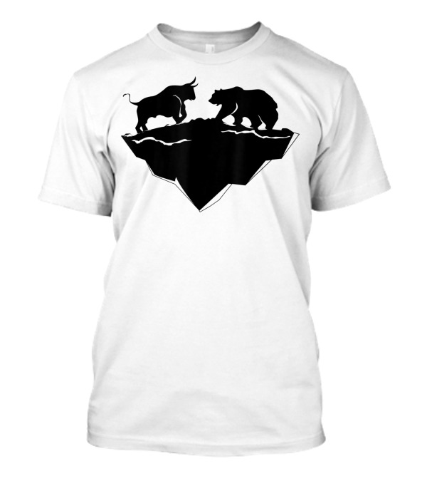 Bull Bear Market Stocks Fiance Cryptocurrency Exchange Battle T-Shirt