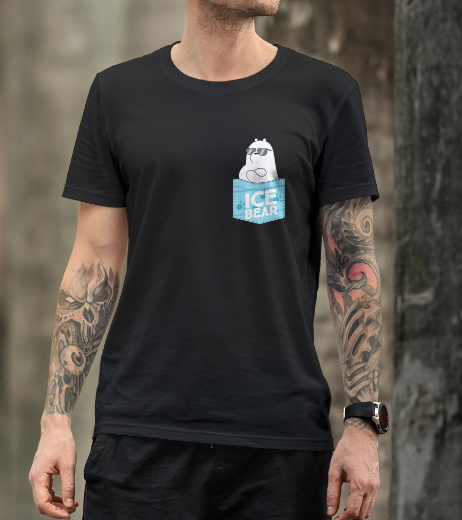 Cn We Bare Bears Ice Bear Pocket Sunglasses T-Shirt