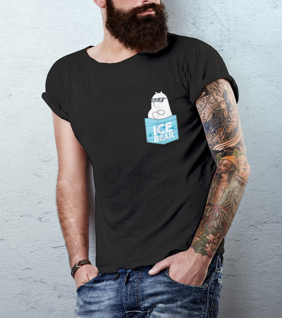 Cn We Bare Bears Ice Bear Pocket Sunglasses T-Shirt