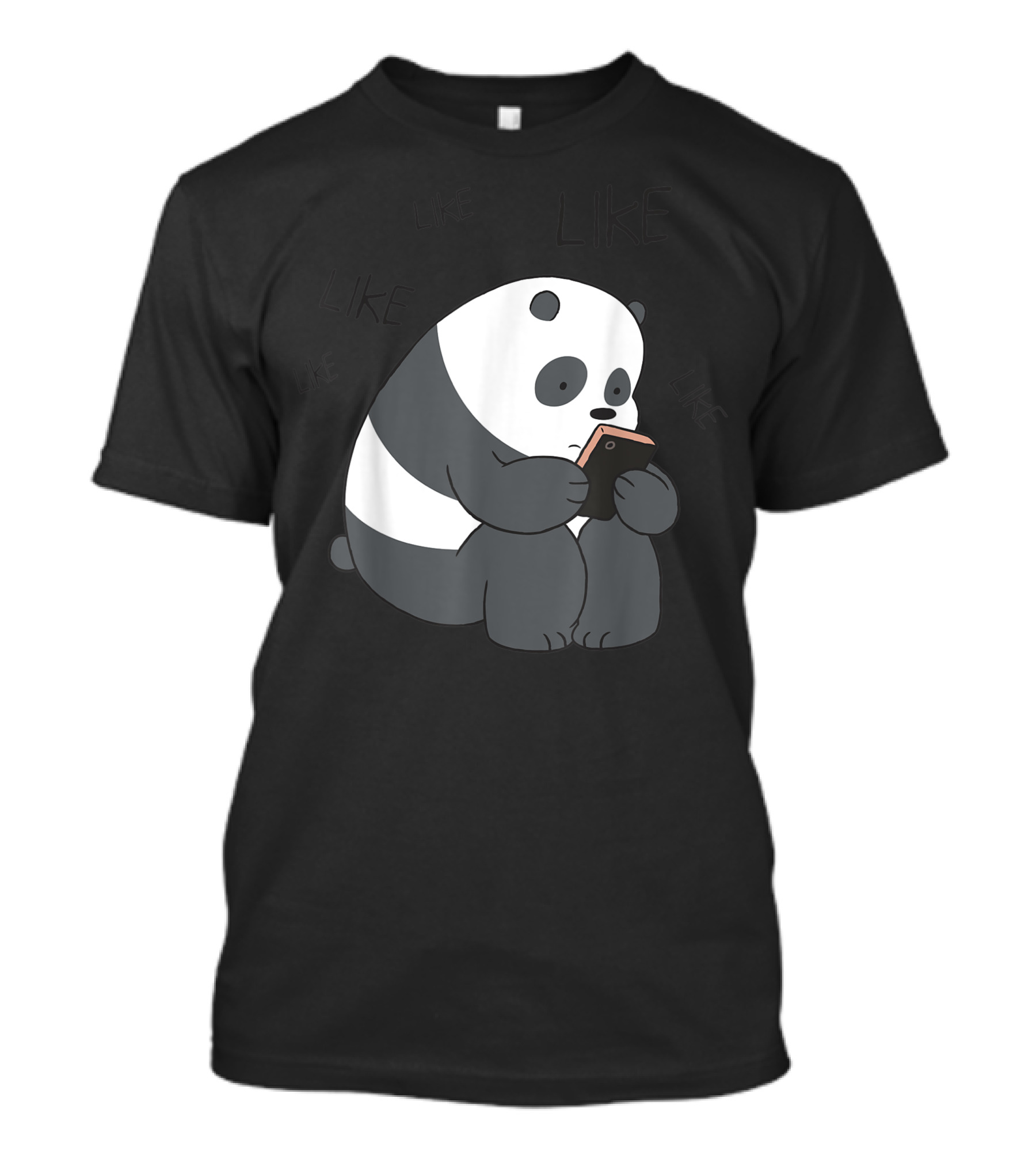 Cn We Bare Bears Panda Like Phone Scrolling T-Shirt