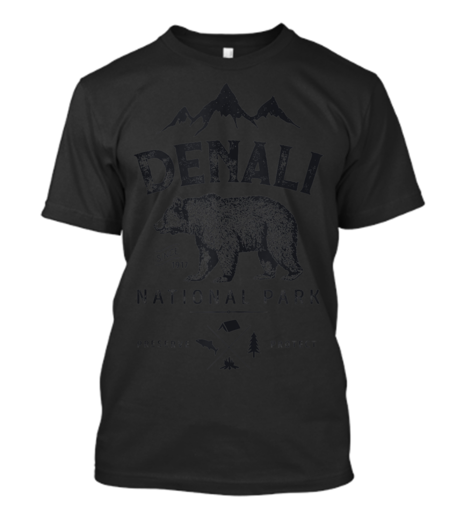 Denali National Park Preserve Alaska Vintage Bear Mountains Protect T-Shirt