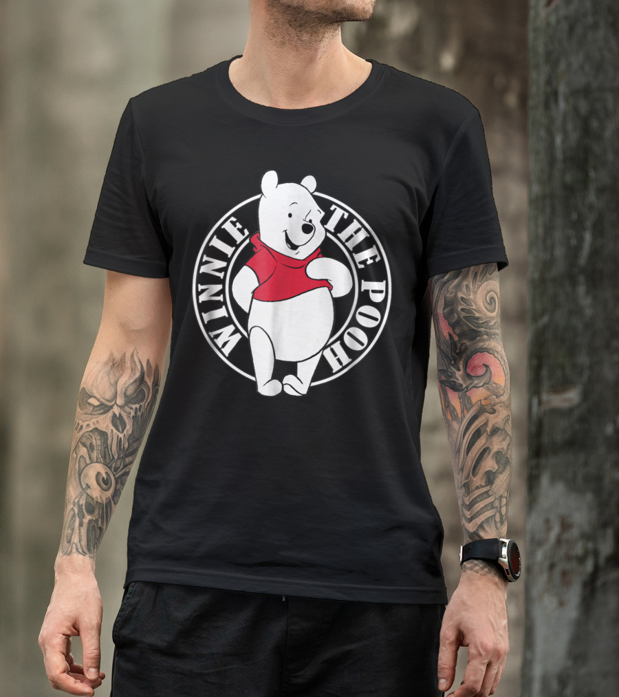 Disney Winnie The Pooh Red Hoodie Stamp T-Shirt