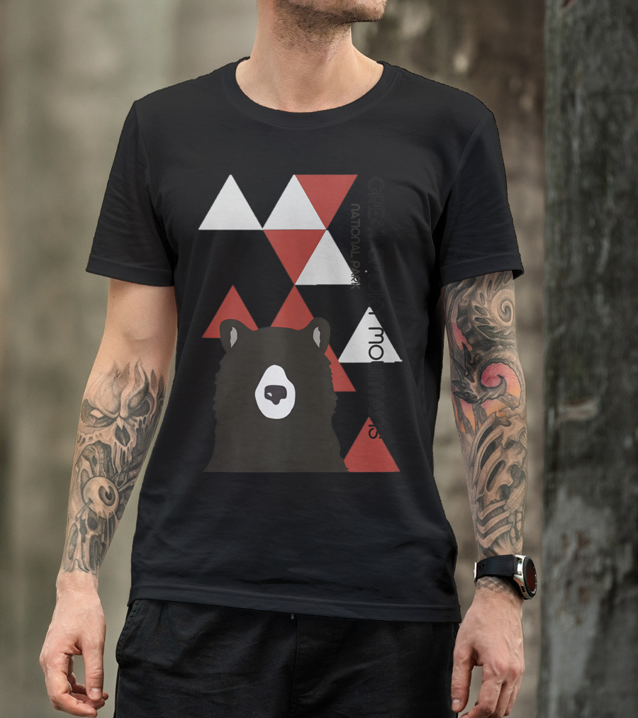 Great Smoky Mountains National Park Bear Life Hike Triangles T-Shirt