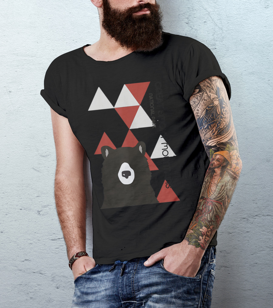 Great Smoky Mountains National Park Bear Life Hike Triangles T-Shirt