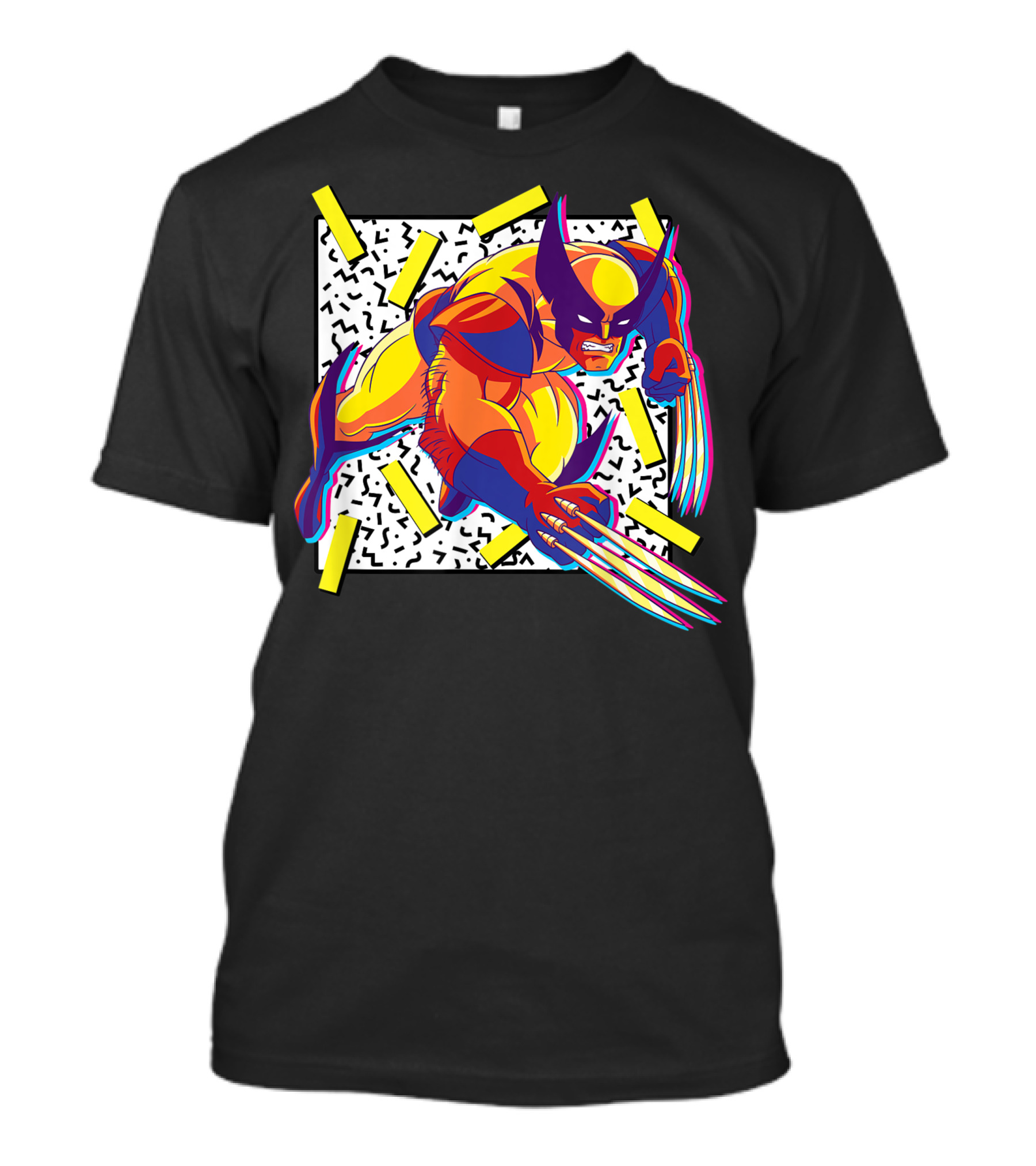 Marvel X Men Wolverine 90s Retro Neon T-Shirt