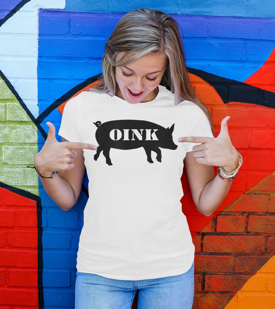 Oink Pig Silhouette Play Gay Mens T-Shirt