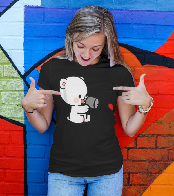 Milk Mocha Bear Valentines Love On The Line Couples Her T-Shirt