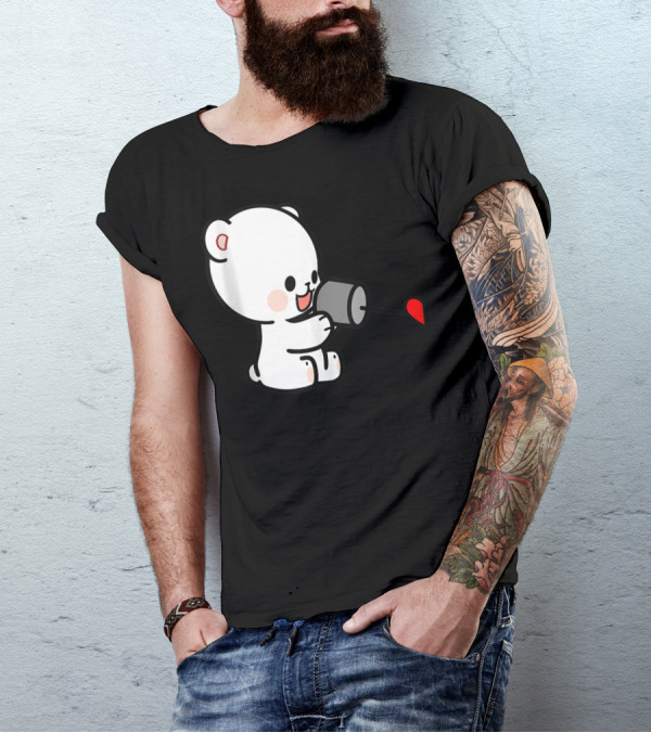 Milk Mocha Bear Valentines Love On The Line Couples Her T-Shirt