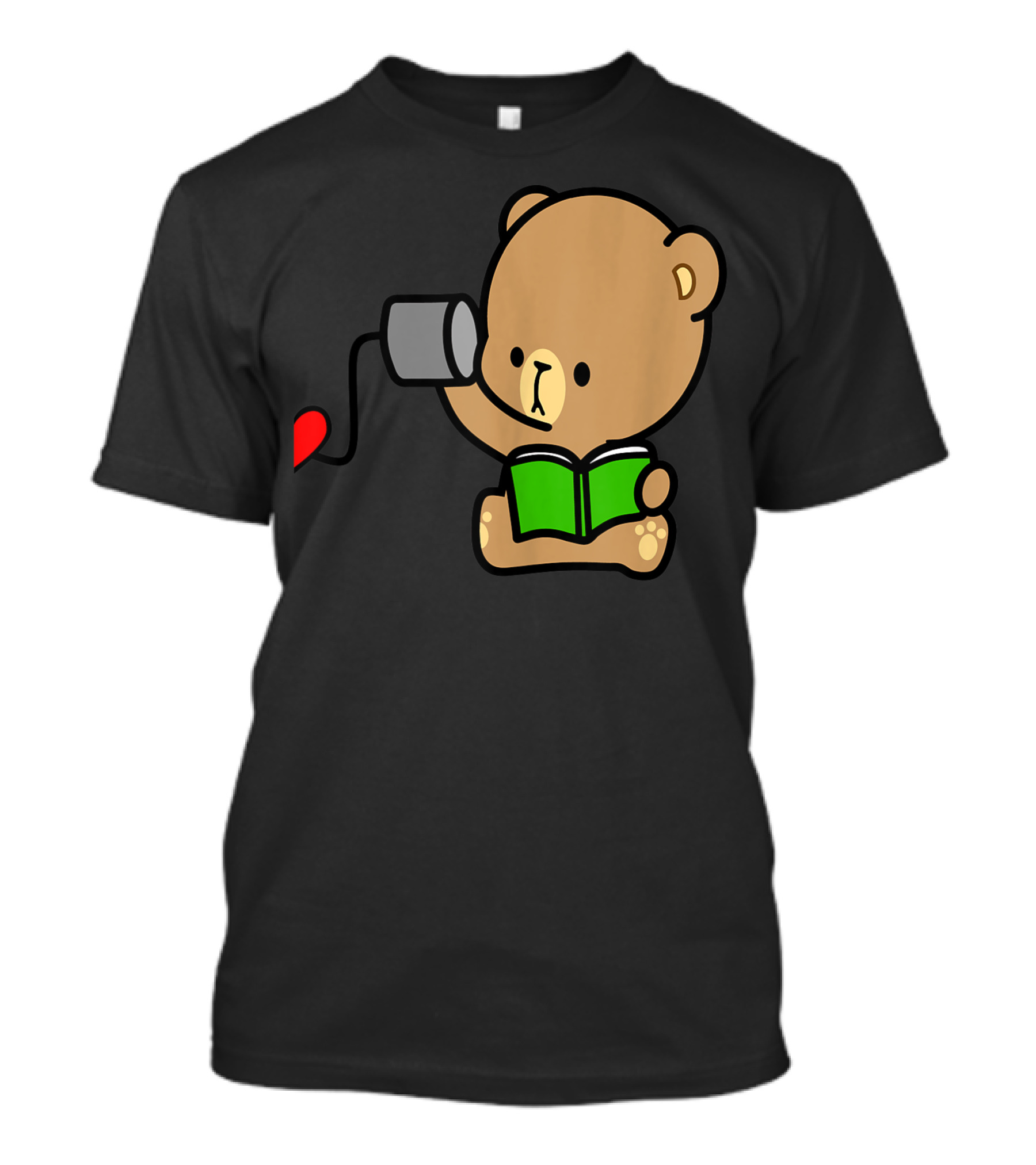 Milk Mocha Bear Reading Love On The Line Valentine Couples Connection T-Shirt