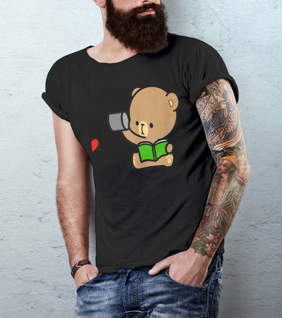 Milk Mocha Bear Reading Love On The Line Valentine Couples Connection T-Shirt