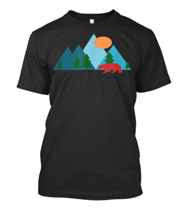 Mountains And Nature Scene Bear Forest T-Shirt