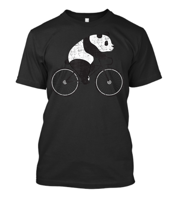 Panda Riding Bicycle Cute Cyclist T-Shirt
