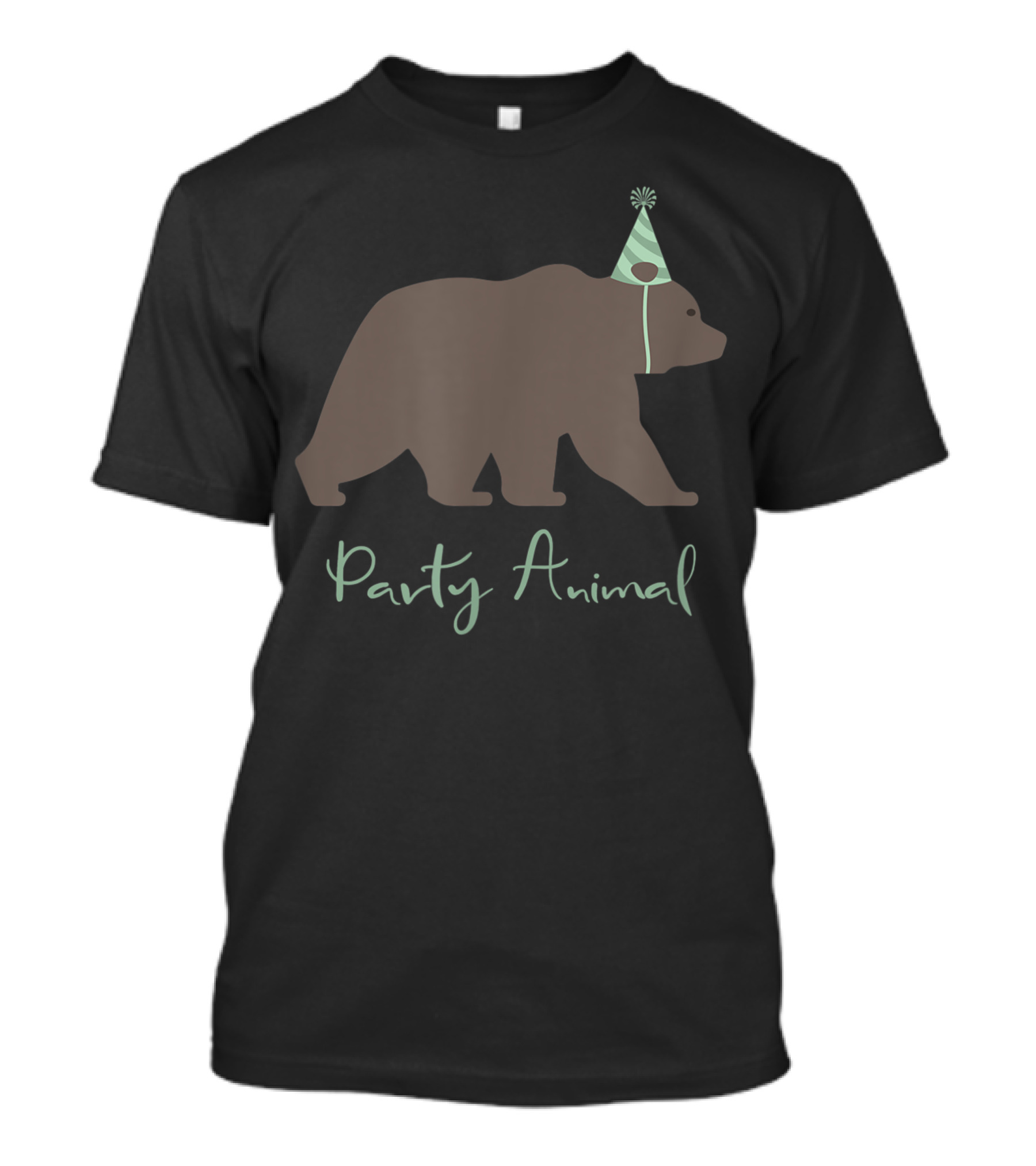 Party Animal Bear Birthday Celebration With Party Hat T-Shirt