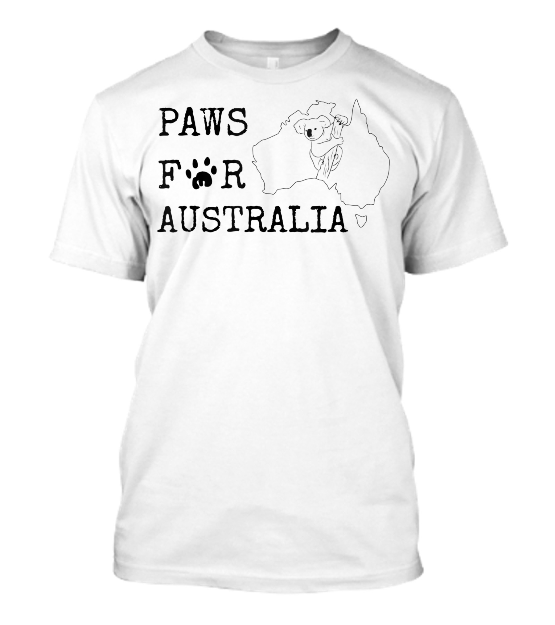 Paws For Australia Koala Paw Print Bushfire Awareness T-Shirt