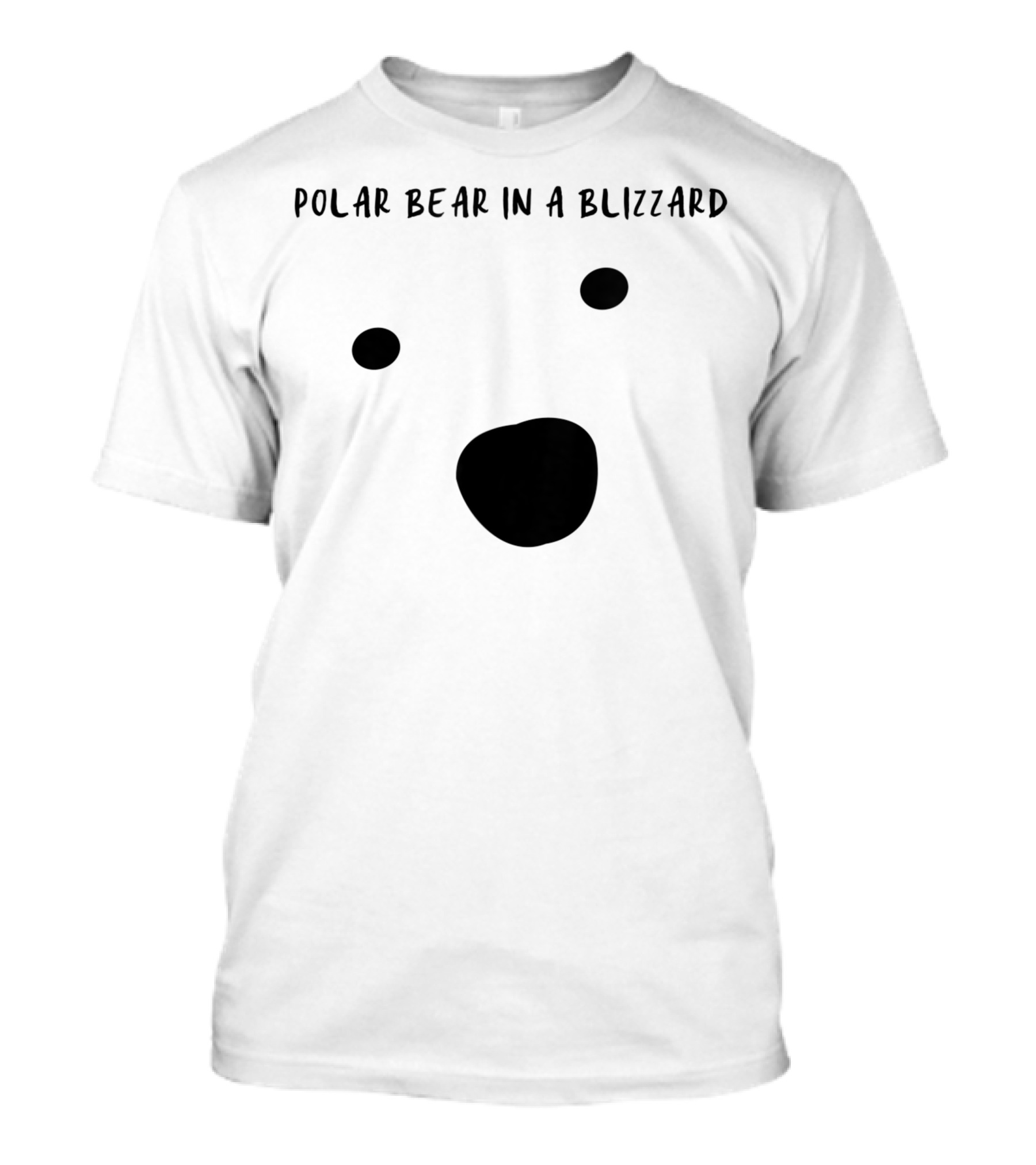 Polar Bear In A Blizzard Minimal Black And White Face T-Shirt