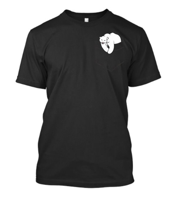 Polar Bear In The Pocket Cute Polar Bear Playfully Peeking Out T-Shirt