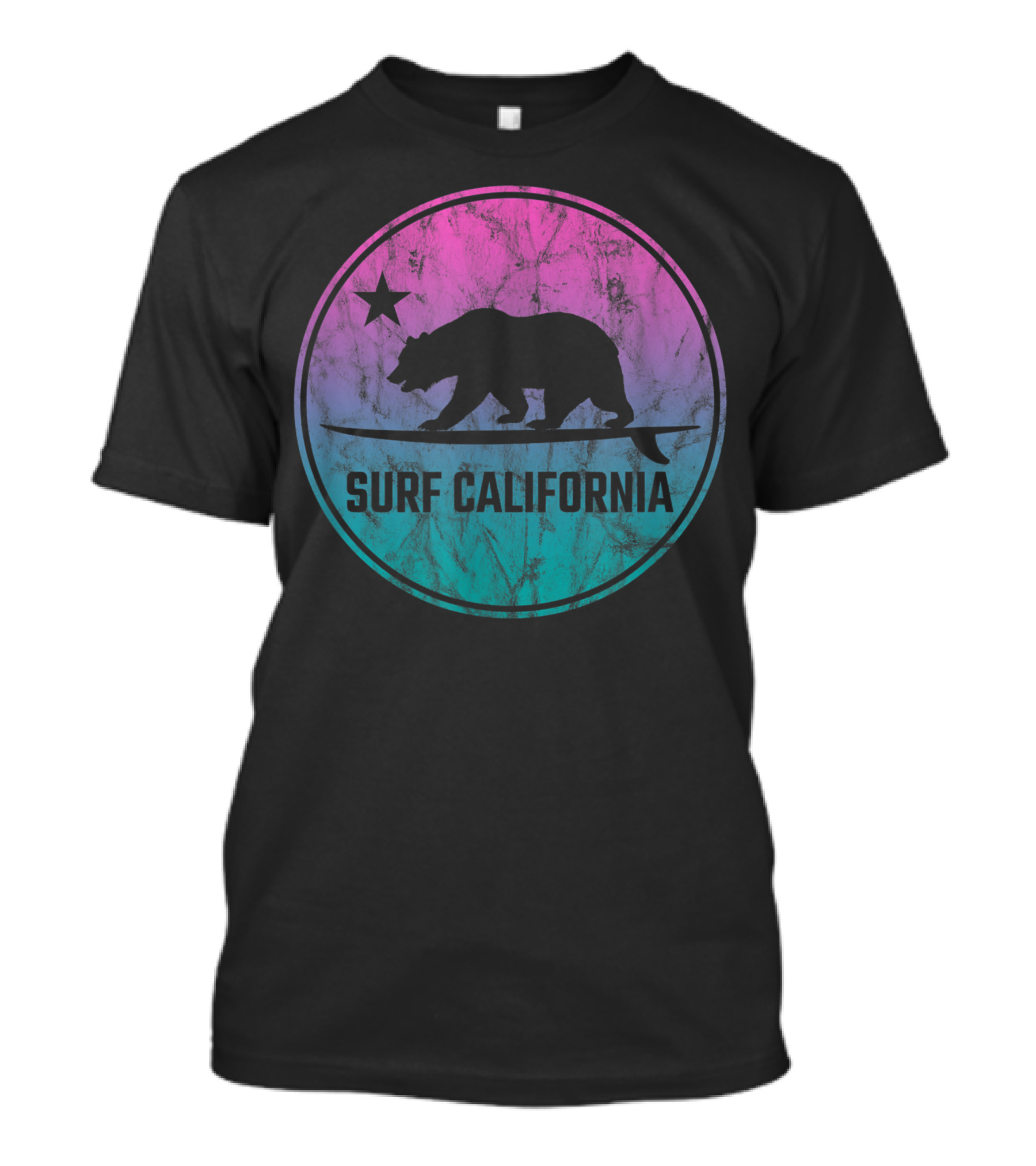 Surf California Republic Bear Retro T-Shirt