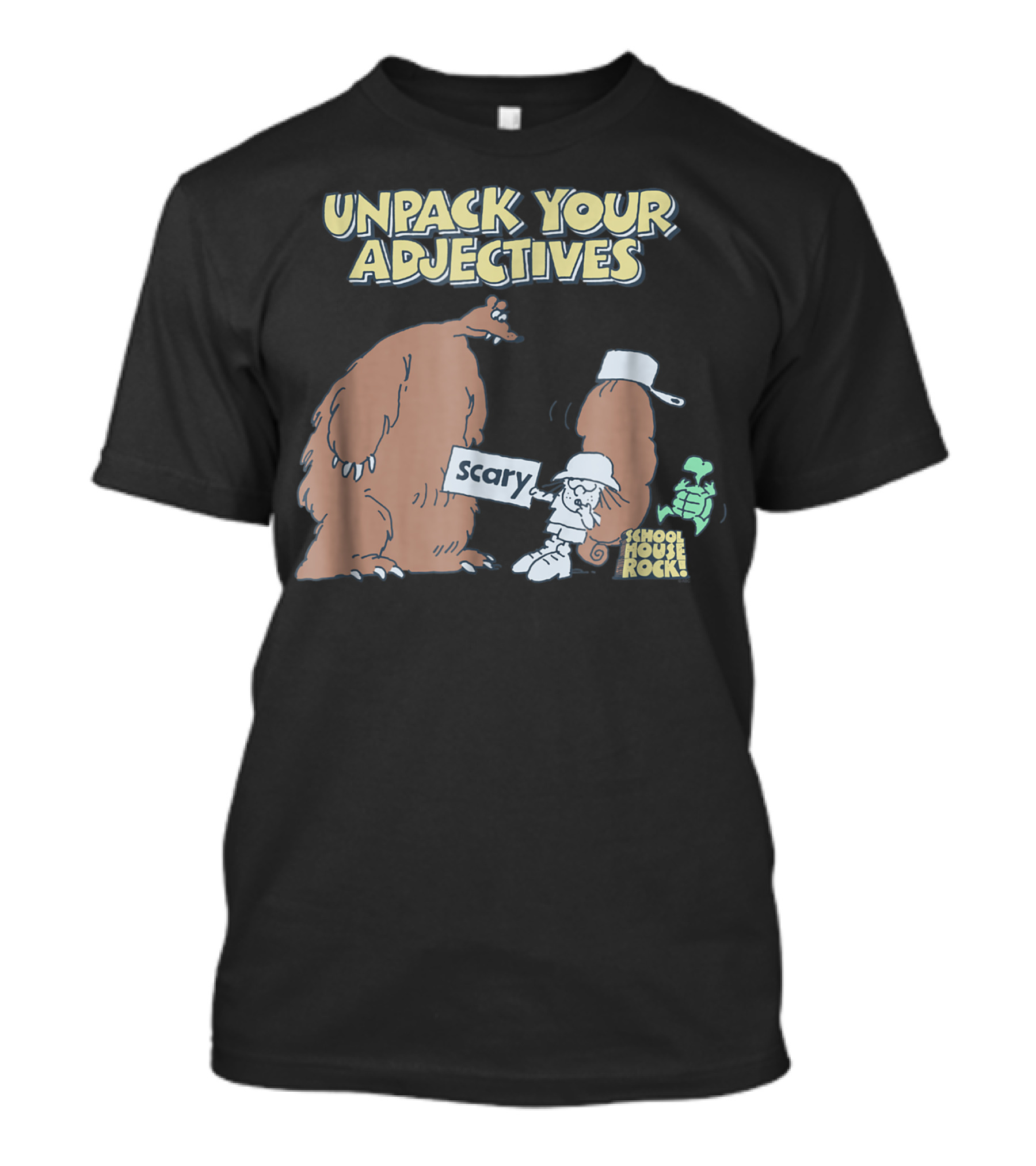 Unpack Your Adjectives Schoolhouse Rock Scary Bear T-Shirt