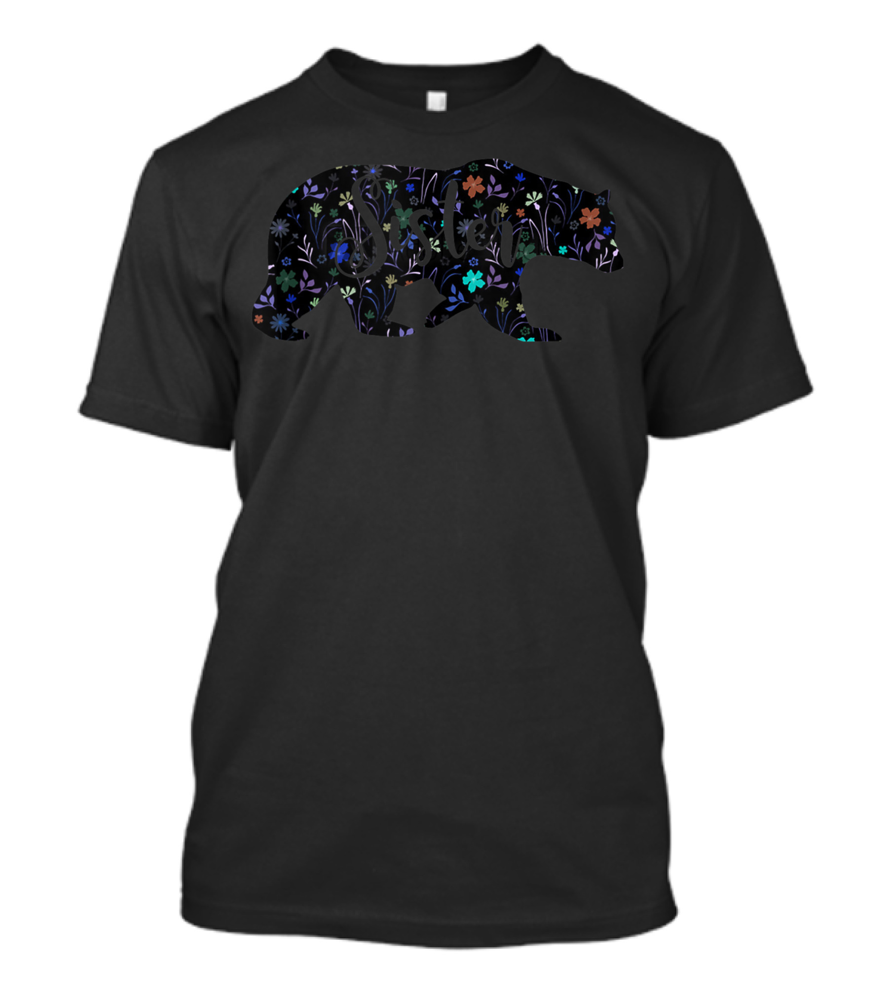 Sissy Sister Bear Floral Flowers T-Shirt