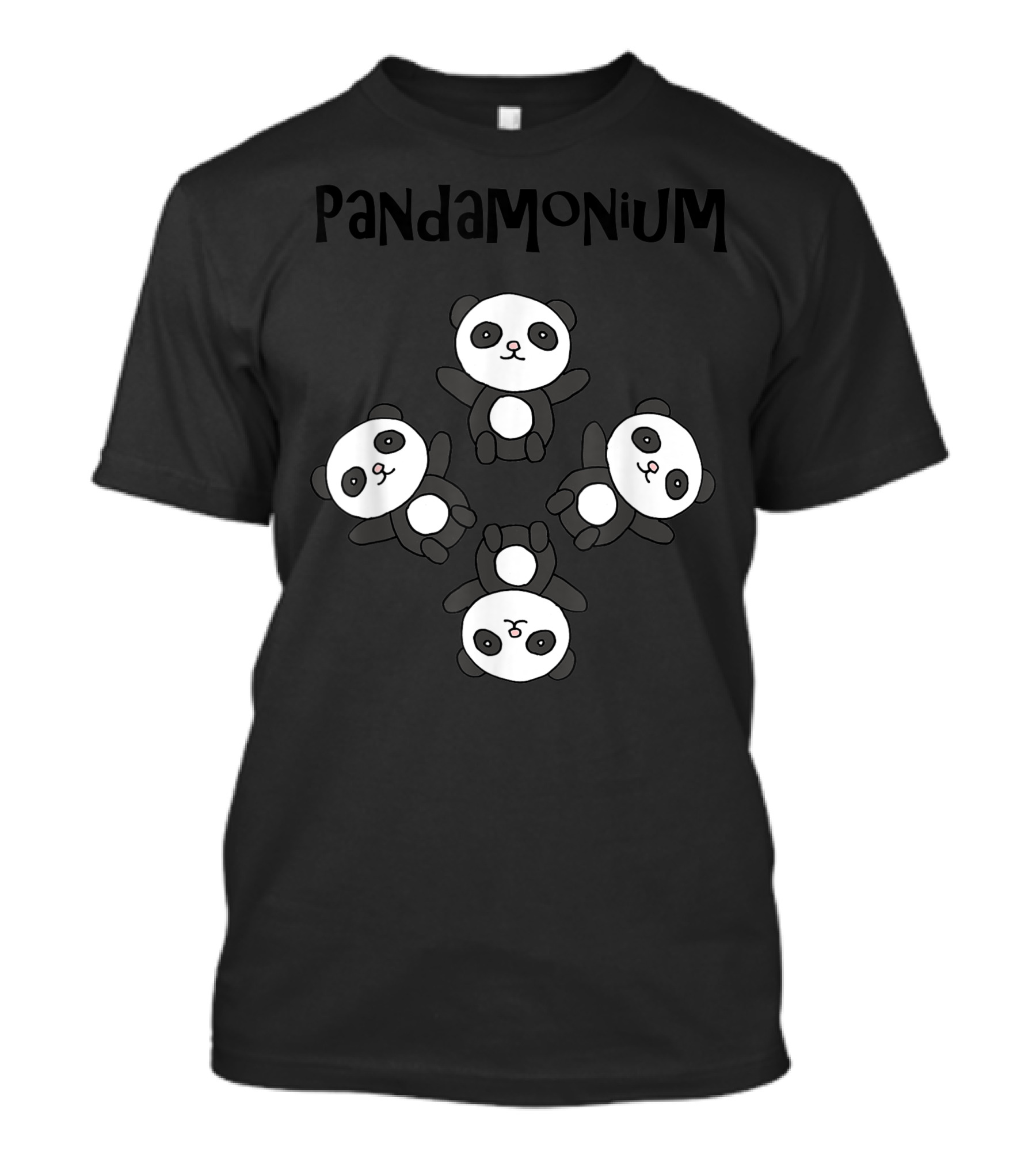 Pandemonium Panda Bear Cartoon Cute Pandas Playful Arrangement T-Shirt