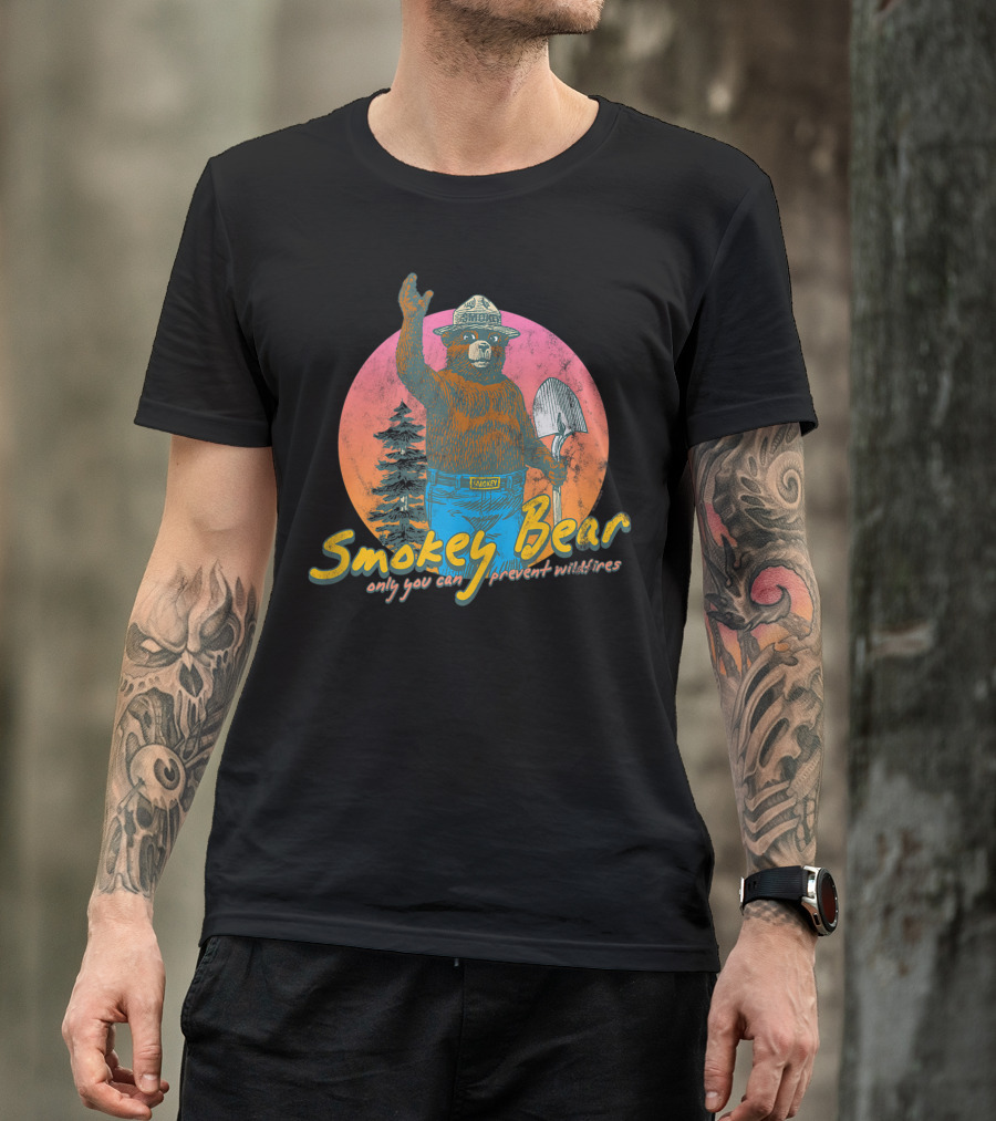 Smokey Bear Only You Can Prevent Wildfires Retro Forest T-Shirt