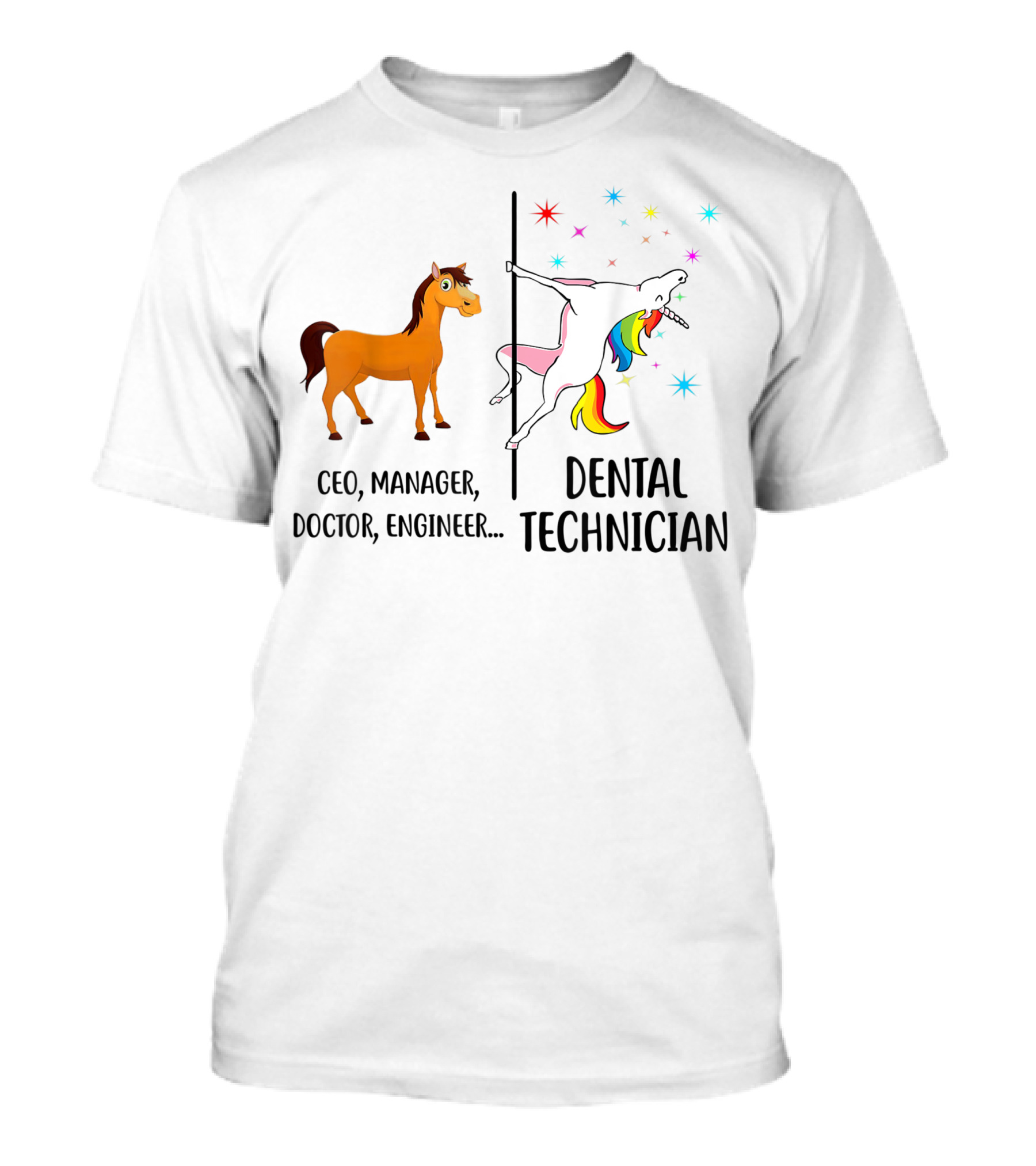 CEO Manager Doctor Engineer Unicorn Dental Technician T-Shirt