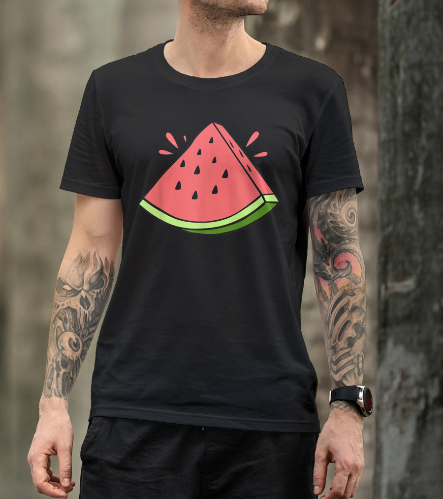 Watermelon Slice Illustration With Seeds T-Shirt